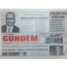 Gökçe Koleksiyon Giresun Gündem Gazetesi 28 Mart 2006 - Thk Vazgeçilmez Bir Kurumdur   GZ42196