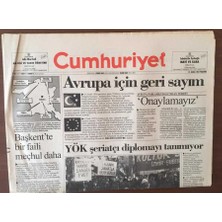 Gökçe Koleksiyon Cumhuriyet Gazetesi 15 Aralık 1994 - Türkiyenin Ab Ile Gümrük Birliğine Katılıp Katılmayacağı Ile Ilgili Kader Günü GZ6853