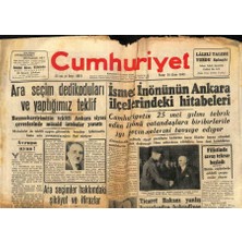 Gökçe Koleksiyon Cumhuriyet Gazetesi 24 Ekim 1948 - Vakıf Çakmur , Dün Kiliste Teslim Oldu - Fransız Parlamento Heyeti Dün Şehrimize Geldi GZ98200