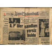 Gökçe Koleksiyon Yeni Istanbul Gazetesi 24 Nisan 1965 - Mac Millan Turist Olarak Geldi, Anthony Quinn Çift Taraflı Aile Hayatı Yaşıyor, Burton ve Liz Çifti  GZ109235