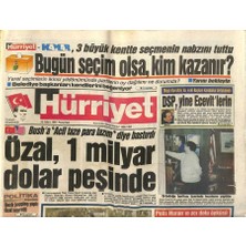 Gökçe Koleksiyon Hürriyet Gazetesi 25 Mart 1991 - Isyancıların Şartı  Saddam Gitsin - Özal , 1 Milyar Dolar Peşinde  GZ120890