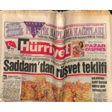 Gökçe Koleksiyon Hürriyet Gazetesi 16 Eylül 1990 - Saddamdan Rüşvet Teklifi - Baykalın Beyoğlu Yürüyüşü  GZ120875