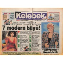 Gökçe Koleksiyon Hürriyet Gazetesi Kelebek Eki 27 Mart 1992 - Bayramlık Neşe Karaböcek - Joan Collins , Erkeği Elde Tutmanın Yollarını Açıklıyor  GZ94159