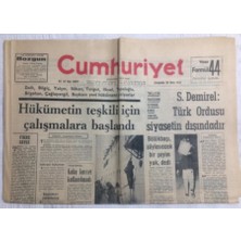 Gökçe Koleksiyon Cumhuriyet Gazetesi 20 Ekim 1965 - Hükümetin Teşkili Için Çalışmalara Başlandı - GZ19485