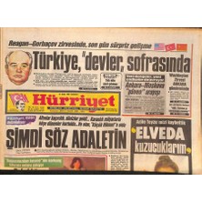 Gökçe Koleksiyon Hürriyet Gazetesi 12 Aralık 1987 - Adile Teyzemizi Kaybettik - Reagan-Gorbaçev Zirvesinde,son Sürpriz Gelişme   GZ126740