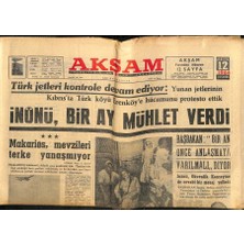 Gökçe Koleksiyon Akşam Gazetesi 12 Ağustos 1964 - Rauf Denktaş , Başbakan Ismet Inönünün Elini Öptü GZ115231