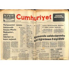 Gökçe Koleksiyon Cumhuriyet Gazetesi 25 Ocak 1977 - Insan Hakları Komisyonunun Kıbrıs Raporu  GZ77306