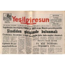 Gökçe Koleksiyon Yeşil Giresun Gazetesi 7 Şubat 2000 - Kupa Maçları Giresunda Oynansın GZ77837