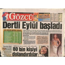 Gökçe Koleksiyon Gözcü Gazetesi 1 Eylül 2001 - Islami Sermaye Adı Altında 80 Bin Kişiyi Dolandırdılar  GZ96409