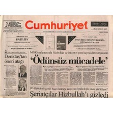 Gökçe Koleksiyon Cumhuriyet Gazetesi 1 Şubat 2000 - Mgk Toplantısında Hizbullah ve Irticanın Para Kaynakları Sorgulandı  GZ96433