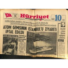 Gökçe Koleksiyon Hürriyet Gazetesi 28 Ocak 1965 - Atom Gemisinin Istanbulu Ziyareti Iptal Edildi GZ117378