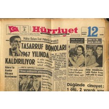 Gökçe Koleksiyon Hürriyet Gazetesi 3 Ocak 1965 - Dünya  Brigitte , Sophia , Gina , Liz Gibi Güzellere Veda Ediyor  GZ117384