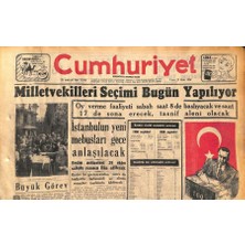 Gökçe Koleksiyon Cumhuriyet Gazetesi 27 Ekim 1957 - Marlon Brando Evlendi - Milletvekilleri Seçimi Bugün Yapılıyor  GZ119643