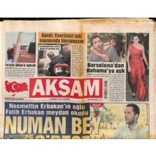 Gökçe Koleksiyon Akşam Gazetesi 15 Temmuz 2010 - Necmettin Erbakanın Oğlu Fatih Erbakan Meydan Okudu - Barselonadan Bahamaya Aşk  GZ96484