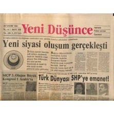 Gökçe Koleksiyon Yeni Düşünce Gazetesi 29 Kasım 1991 - Dypde Kargaşa Sürüyor - Türk Dünyası Shpye Emanet !  GZ122764