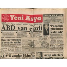 Gökçe Koleksiyon Yeni Asya Gazetesi 28 Eylül 1990 - Abd Yan Çizdi  GZ104270