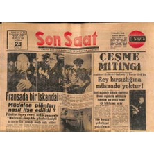 Gökçe Koleksiyon Son Saat Gazetesi 23 Ağustos 1948 - Fransada Bir Iskandal . Müdafaa Plânları Nasıl Ifşa Edildi ? GZ119243
