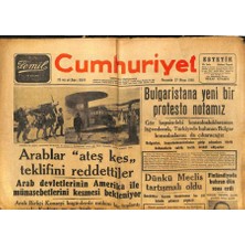 Gökçe Koleksiyon Cumhuriyet Gazetesi - 27 Mayıs 1948 - Araplar Ateşkes Teklifini Reddetti   GZ99448