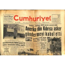 Cumhuriyet Gazetesi - 30 Ocak 1964 - Amerika Kıbrısa Asker Göndermeyi Kabul Etti  GZ99614