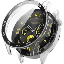 Novstrap Huawei Watch Gt4 46MM ile Uyumlu Ekran Koruyucu Temperli Cam Kasa Koruyucu Sayısal Kadranlı