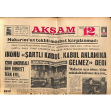 Gökçe Koleksiyon Akşam Gazetesi 6 Şubat 1964 - 1200 Amerikalı Dün Kıbrısı Terk Etti... - Araba Vapurunda 50 Bin Kaçak Mermi Bulundu  GZ92229