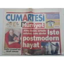 Gökçe Koleksiyon Hürriyet Gazetesi Cumartesi Eki - 23 Kasım 2002 - Zülfü Livanelinin Itiraf Zamanı  GZ111745