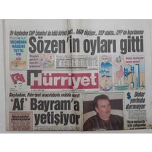 Hürriyet Gazetesi - 26 Mart 1991 - Nurettin Sözenin Oyları Gitti   GZ111654