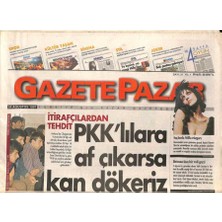Gökçe Koleksiyon Gazete Pazar 24 Ağustos 1997 - Türkiyeden Biyolojik Kaçakçılık - Yeni Bir Siyasal Haritaya Doğru GZ95475