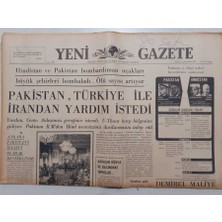 Gökçe Koleksiyon Yeni Gazete - 8 Eylül 1965 - Pakistan, Türkiye Ile Irandan Yardım Istedi    GZ111865