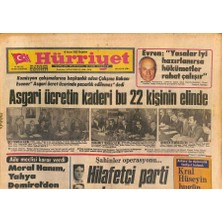 Hürriyet Gazetesi 18 Kasım 1982 - Ulusu ve Türkmen Döndü - Asgari Ücretin Kaderi Bu 22 Kişinin Elinde   GZ127652