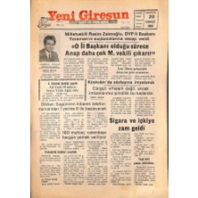 Yeni Giresun Gazetesi 20 Temmuz 1992 - Milletvekili Rasim Zaimoğlu Dyp Il Başkanı Yaramanın Suçlamalarına Cevap Verdi   GZ108009