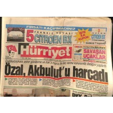 Hürriyet Gazetesi 2 Eylül 1990 - Cumhurbaşkanı , Asker Gönderme ve Iraka Mama Ile  Verme Konusunda Dediğini Yaptırttı GZ92999