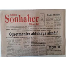 Giresun Son Haber Gazetesi 25 Şubat  1994 - Öğretmenler Ablukaya Alındı  , Tüccar 125 Bin Ton Fındık Ihraç Etti  GZ18265