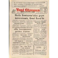 Gökçe Koleksiyon Yeni Giresun Gazetesi 12 Temmuz 1995 - Bulancak Gözlem Beraat Etti  GZ79314