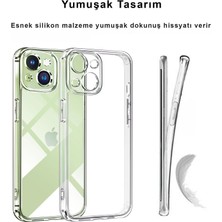 CepStok Apple iPhone 15 Kılıf Şeffaf Kamera Korumalı Yumuşak Silikon