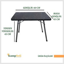 KampSeti 2 Adet Katlanır Kamp Taburesi ve  Katlanır Kamp Masası 45X60-BALIKÇI Taburesi, Katlanır Sandalye