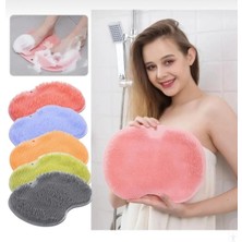 Newstore Home Vantuzlu Banyo Fırçası ve Ayak Sırt Masaj Pedi Silikon