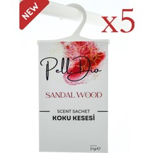 PellDio Home 5'li Sandalwood Dolap Kokusu Ayakkabılık ve Çekmece Kokusu Kesesi