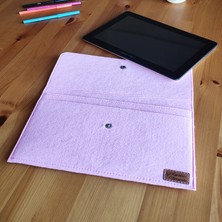 Ju Yaratıcı Tasarım  Keçe Tablet Kılıfı Pembe Apple Samsung Asus Lenovo  Casper Tüm Markalara Uyumlu