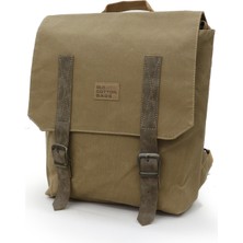 Old Cotton Cargo 7000 S Patroit Bag Suya Dayanıklı Camel Mumlu Kanvas Sırt Okul Seyahat 15.6 Inç Laptop Çantası