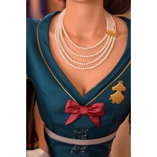 Yüksek kalite Kadın İnci choker kolye Çoklu inci kolye