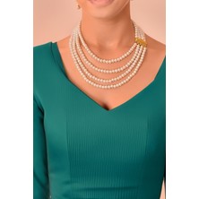Yüksek kalite İnci choker kolye Çoklu inci kolye