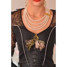 Yüksek kalite İnci choker kolye Çoklu inci kolye