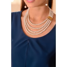 Yüksek kalite İnci choker kolye Çoklu inci kolye