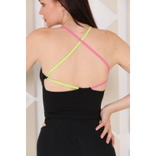 Ceyss Design Sırt Detay Neon Askılı Crop Body