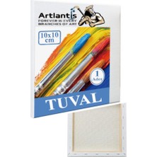 Artlantis Tuval 10X10 Astarlı Kare Mini Tuval 1 Adet Resim Tuvali 10*10 Tual Akrilik Boya Yağlı Boya Için Ideal