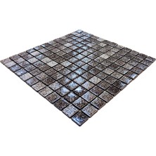 MozaiKristaL Tüm Yaşam Alanlarının Tüm Yüzeyleri İçin Beyaz Sedefli Siyah Cam Mozaik. Taş Ölçüsü: 25X25 Mm. File Ölçüsü:31.5X31.5 Cm. ( 1 Koli = 10 File Karo = 1 m2 fiyatıdır )