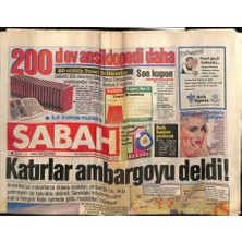 Gökçe Koleksiyon Sabah Gazetesi 13 Eylül 1990 - Irak Şimdi De Sınırımızda Hava Harekatı Başlattı  GZ81471