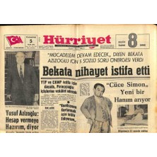 Gökçe Koleksiyon Hürriyet Gazetesi 5 Ekim 1963 - Bekata Nihayet Istifa Etti  GZ81779