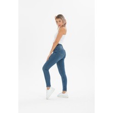 Jeany Jeans Emily Mavi Yüksek Bel Dar Paça Jeans Denim Kot Pantolon 30 - Mavi